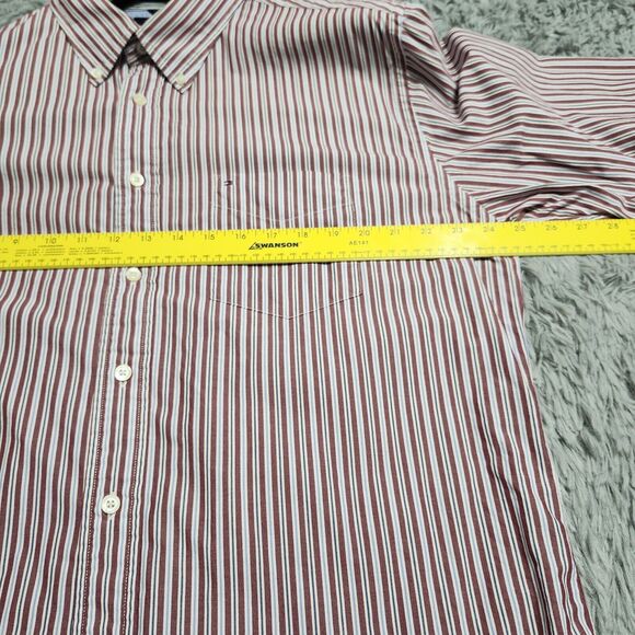 Tommy‎ Hilfiger Heritage Poplin Shirt Mens XL 80s Two Ply Red Stripe Button Down - Picture 7 of 10